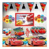 Afişli Cars Şimşek Mcqueen Arabalar 8 Kişilik Doğum Günü Parti Malzemeleri Seti