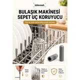 Afloia Bulaşık Makinesi Sepeti Koruma Aparatı 100'LÜ Tel Ucu Koruyucu Paslanma Önleyici Kapak - gri