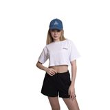 AFLOOW Delicate Kadın Beyaz Oversize Crop Tişört -%100 Pamuk Bisiklet Yaka, Ön ve Sırt Baskılı, Rahat Kesim, Şık ve Mod