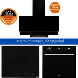 Afm Tech Fethy 074 Premium Vitroseramik Elektrikli Siyah Ankastre Set ( V6-04 + Fm7700 +Fm3250)