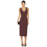 AFR CLOTHES KADIN ÇİFT KAT JARSE KUMAŞ & ÖZEL TASARIM TAŞ DETAY MİDİ ELBİSE