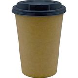Afra Tedarik 14 Oz Siyah Kapaklı Karton Latte Bardak 380 ml 100'lü