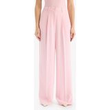 Afra x DeFacto Wide Leg Krep Kumaş Palazzo Pantolon Cepli Yüksek Bel Uzun Boy Geniş Paça F0083AX25SM - Pembe-PN637 - 40