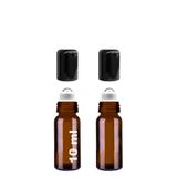 Afracam 10 ml Amber Çelik Roll On Şişesi 10 Cc Sızdırmaz Siyah Kapaklı Kahverengi Cam Şişe 2 Adet