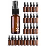 Afracam 10 ml Amber Kapaklı Siyah Sprey 10 Cc Fısfıs Kolonya Dezenfektan Kahverengi Cam Şişe 25 Adet