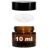 Afracam 10 ml Cam Kavanoz Amber 10 cc Mini Krem Kavanozu Siyah Kapaklı Kahverengi Lip Balm 1 Adet