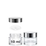 Afracam 10 ml Cam Kavanoz Şeffaf 10 cc Mini Krem Kavanozu Aynalı Kapaklı Lip Balm 2 Adet
