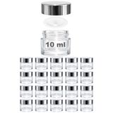 Afracam 10 ml Cam Kavanoz Şeffaf 10 cc Mini Krem Kavanozu Aynalı Kapaklı Lip Balm 20 Adet