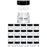 Afracam 10 ml Cam Kavanoz Şeffaf 10 cc Mini Krem Kavanozu Siyah Kapaklı Kişisel Bakım Seyahat Seti Lip Balm 20 Adet - 11 ml
