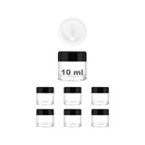 Afracam 10 ml Cam Kavanoz Şeffaf 10 cc Mini Krem Kavanozu Siyah Kapaklı Kişisel Bakım Seyahat Seti Lip Balm 6 Adet - 11 ml