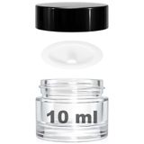Afracam 10 ml Cam Kavanoz Şeffaf 10 cc Mini Krem Kavanozu Siyah Kapaklı Lip Balm 1 Adet