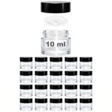 Afracam 10 ml Cam Kavanoz Şeffaf 10 cc Mini Krem Kavanozu Siyah Kapaklı Lip Balm 20 Adet