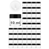 Afracam 10 ml Cam Kavanoz Şeffaf 10 cc Mini Krem Kavanozu Siyah Kapaklı Lip Balm 48 Adet