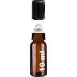 Afracam 10 Ml Çelik Roll On Şişesi 10 Cc Sızdırmaz Siyah Kapaklı Amber Cam Şişe 1 Adet - Kahverengi