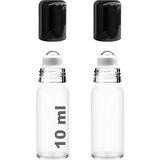 Afracam 10 Ml Çelik Roll On Şişesi 10 Cc Sızdırmaz Siyah Kapaklı Şeffaf Cam Şişe 2 Adet