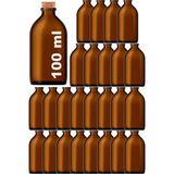 Afracam 100 ml Amber Kahverengi Şişe Mantar Tıpalı 100 cc Hediyelik Nişan Süs Kolonya Cam Şişe 25 Adet