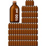 Afracam 100 ml Amber Kahverengi Şişe Mantar Tıpalı 100 cc Hediyelik Nişan Süs Kolonya Cam Şişe 88 Adet