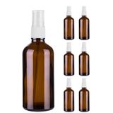 Afracam 100 ml Amber Kapaklı Beyaz Sprey 100 Cc Fısfıs Kolonya Dezenfektan Kahverengi Cam Şişe 6 Adet