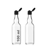 Afracam 100 ml Şeffaf Boğumlu Sos Şişesi Sızdırmaz Kapaklı 100 cc Sosluk Cam Şişe 2 Adet
