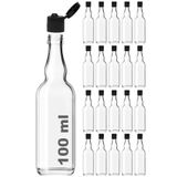 Afracam 100 ml Şeffaf Boğumlu Sos Şişesi Sızdırmaz Kapaklı 100 cc Sosluk Cam Şişe 20 Adet