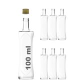 Afracam 100 ml Şeffaf Piramit Sosluk 100 cc Kapaklı Kavisli Cam Şişe 6 Adet (Gold (Metal))