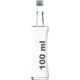 Afracam 100 ml Şeffaf Piramit Sosluk Metal Gümüş Kapaklı Kavisli Cam Şişe 1 Adet