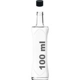 Afracam 100 ml Şeffaf Piramit Sosluk Plastik Siyah Kapaklı Kavisli Cam Şişe 1 Adet