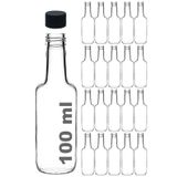 Afracam 100 ml Şeffaf Standart Sosluk 100 cc Sızdırmaz Kapaklı Cam Şişe (20)