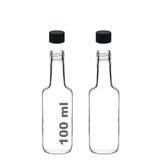 Afracam 100 ml Şeffaf Standart Sosluk 100 cc Sızdırmaz Kapaklı Cam Şişe (2)