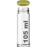 Afracam 105 cc Kavanoz Metal Gold Konserve Kapaklı 105 cc Şeffaf Uzun Cam Kavanoz 1 Adet - 105 ml