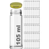 Afracam 105 ml Metal Gold Kapaklı Tuzluk Şeffaf Cam Kavanoz 48 Adet