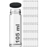 Afracam 105 Ml Metal Kapaklı Şeffaf Tuzluk Cam Kavanoz 48 Adet Siyah