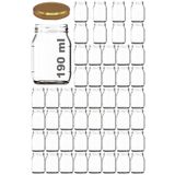 Afracam 190 ml Metal Gold Kapaklı Konserve Kavanozu 190 Cc Şeffaf Bebek Mama Kavanoz 50 Adet