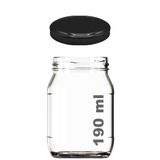 Afracam 190 ml Metal Kapaklı Konserve Kavanozu 190 cc Şeffaf Bebek Mama Kavanoz 1 Adet - Siyah