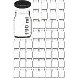 Afracam 190 ml Metal Kapaklı Konserve Kavanozu 190 cc Şeffaf Bebek Mama Kavanoz 50 Adet - Siyah