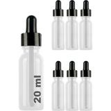 Afracam 20 ml Metal Kapaklı Damlalık Dropper Şişesi Serum 20 cc Cam Şişe 6 Adet (Siyah Kapak, - Çok Renkli