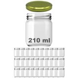 Afracam 210 Ml Metal Gold Kapaklı Şeffaf Cam Kavanoz 30 Adet