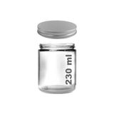 Afracam 230 ml Cam Kavanoz Amber 230 cc Bal Metal Gümüş Kapaklı Kahverengi - Şeffaf - 1 Adet