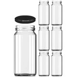 Afracam 244 ml Şeffaf Kavanoz 244 cc Konserve Metal Kapaklı Cam Kavanoz 6 Adet (Şeffaf, 244 cc)