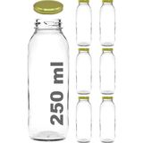 Afracam 250 ml Şeffaf Hale Cam Şişe, Altın Metal Kapak Meyve Suyu Şişesi, 250 Cc, Yerli Üretim, 1 Adet - 6 Adet