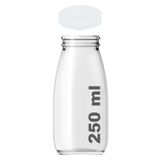 Afracam 250 ml Şeffaf Süt, Ayran, Limonata, Meşrubat Şişesi 250 Cc Plastik Kapaklı Boş Cam Şişe 6 Adet