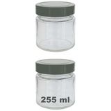 Afracam 255 ml Kavanoz Metal Derin Kapaklı 255 Cc Şeffaf Reçel, Marmelat Cam Kavanoz Deep 2 Adet (Gümüş Kapak)