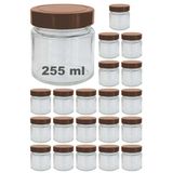 Afracam 255 ml Kavanoz Metal Derin Kapaklı 255 Cc Şeffaf Reçel, Marmelat Cam Kavanoz Deep 20 Adet (Bakır Kapak)