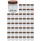 Afracam 255 ml Kavanoz Metal Derin Kapaklı 255 Cc Şeffaf Reçel, Marmelat Cam Kavanoz Deep 50 Adet (Bakır Kapak)