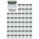 Afracam 255 ml Kavanoz Metal Derin Kapaklı 255 Cc Şeffaf Reçel, Marmelat Cam Kavanoz Deep 50 Adet (Gümüş Kapak)
