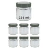 Afracam 255 ml Kavanoz Metal Derin Kapaklı 255 Cc Şeffaf Reçel, Marmelat Cam Kavanoz Deep 6 Adet (Gümüş Kapak)