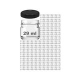 Afracam 29 cc Kavanoz Metal Siyah Konserve Kapaklı 29 ml Şeffaf Küçük Cam Kavanoz 100 Adet