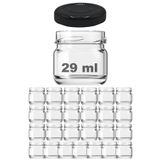Afracam 29 ml Metal Siyah Kapaklı 29 Cc Küçük Numune Cam Kavanoz 25 Adet