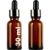 Afracam 30 ml Amber Cam Damlalık Kahverengi Serum Şişesi 30 cc Siyah Kapaklı Dropper Cam Şişe 2 Adet