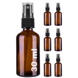 Afracam 30 ml Amber Kapaklı Siyah Sprey 30 Cc Fısfıs Kolonya Dezenfektan Kahverengi Cam Şişe 6 Adet